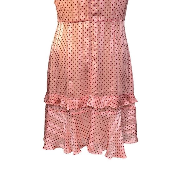 Monique Lhullier Pink Polka Dot Ruffle Mini Dress | Size 8 - Picture 7 of 13